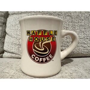 Waffle House Coffee Mug Diner Style Ceramic Cup Cream Yellow Red Logo